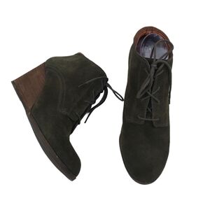 Lucky Brand sumba leather lace up wedge bootie